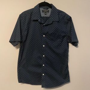 Mens Navy Banana Republic Slim Fit Short Sleeve Button Down, Size M